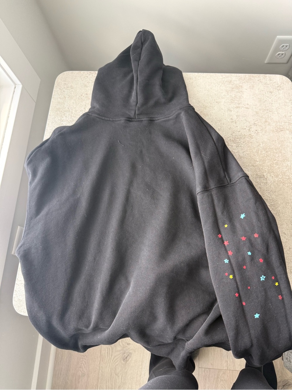 Black Hoodie with Pink Spiderweb Graphic - Picture 3 of 3